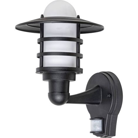 Lampe extérieure de la paroi de la lampe E27 Darrington 1X MAX 20W IP44 noire avec un capteur (1/5)