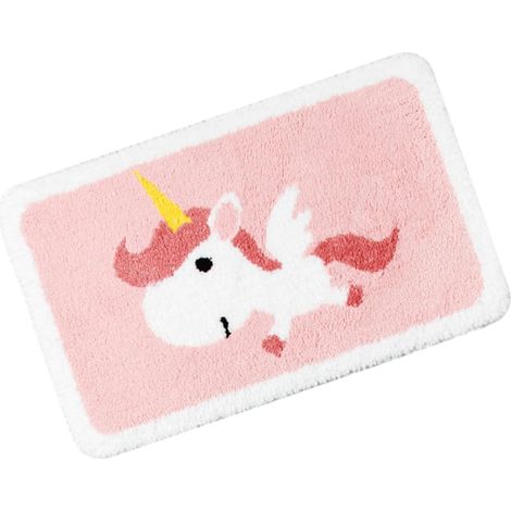 Tapis D’entrée Licorne Rose Antidérapant Absorbant pour Chambre Cuisine (1/5)