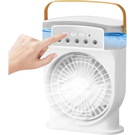portable Ventilateur personnel, réservoir d'eau de 600 ml, 3 vitesses de vent, refroidisseur d'air d'été pour praticiens de yoga, jardiniers, voyageurs, amateurs de plein air