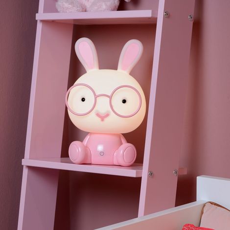 Lucide DODO RABBIT - Tischlampe Kinderzimmer - LED 3 StepDim - 1x3W 4000K - Rosa (1/5)