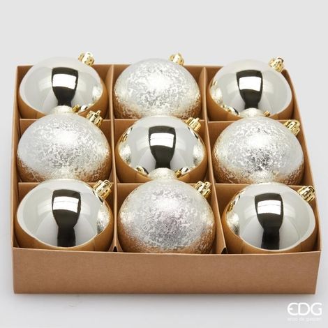 Confezione 9 Palline di Natale D.8 Champagne