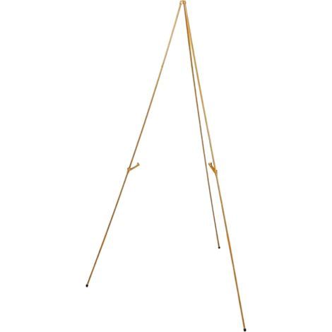 Zusammenklappbarer und einziehbarer dreieckiger Metall-Displayständer -0311, Klappständer (5 Metallsegmente), verbesserte Goldausführung - mit Schnalle (1/5)