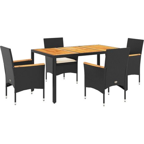 Maison Exclusive - Set de comedor jardín 5 pzas con cojines ratán (1/5)