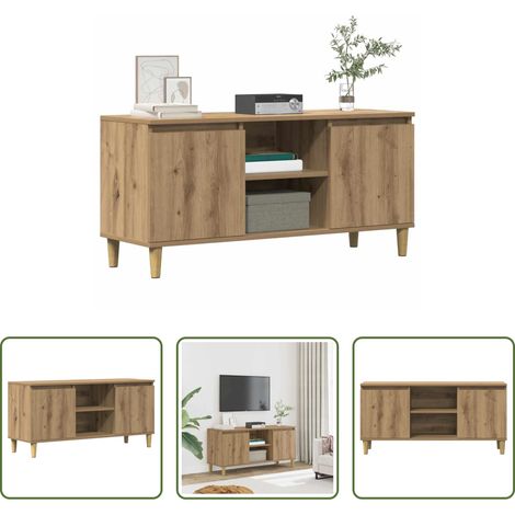 Holzwerkstoff - TV-Schrank Artisan-Eiche 102x35x50 cm Holzwerkstoff (1/5)