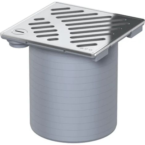 ACO Easy-Flow Rehausse ABS 149x149 K3/cadre et grille à fente V2A/verrouillée, 5141.23.00