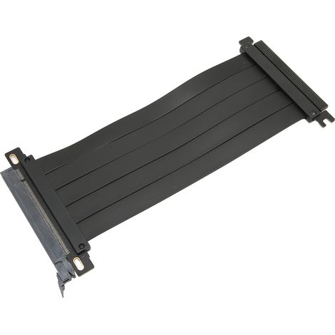 Rallonge PCIe 4.0 x16 coudée à 128 Gbit/s, anti-interférences, plug and play, pour carte graphique, 20 cm (7,9 pouces). (1/5)