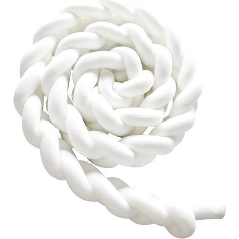 Tour de lit tissé pour bébé, tour de parc, protège-tête, bordure de lit (3 mètres) de White (1/5)