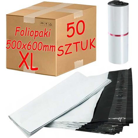 Enveloppes d'expédition Courier Poly Mailers blanches XL 500x600mm - 50 pièces. (1/5)