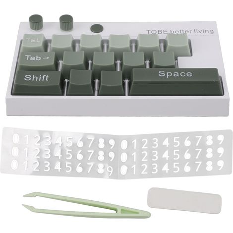 Ornement de Clavier Mécanique Lumineux avec Chiffres Autocollants pour Bureau et Maison, Vert (1/5)
