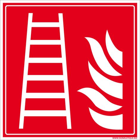 Panneau Échelle Incendie. Signalisation Sécurité Incendie. Autocollant échelle incendie - Adhésif - 350 x 350 mm (1/5)