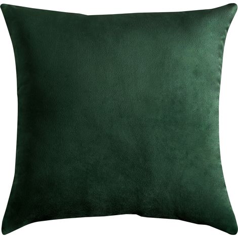 Taie d'oreiller décorative, velours, vert bouteille