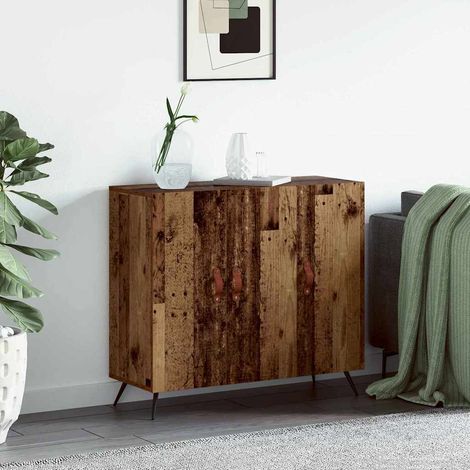 Buffet-Meuble de rangement Marron 90 x 34 x 80 cm Bois d'ingénierie 791565 (1/5)