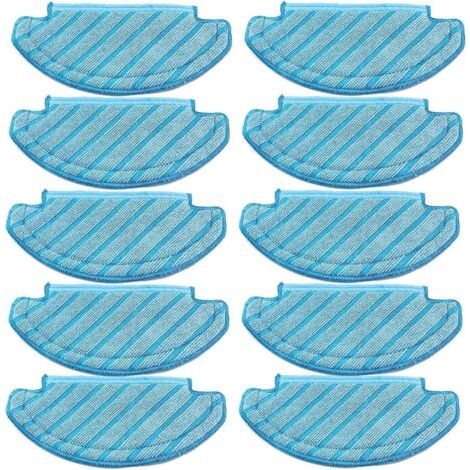 Lot de 10 tampons lavables en tissu pour Ecovacs Deebot Ozmo T8 AIVI T8 Max T8 T8+ Series/T9/N8, N8 Pro Plus/N8 Pro, pour Yeedi Vac/Yeedi Vac Max/Yeedi Vac Station Robot aspirateur pièces de rechange (1/5)