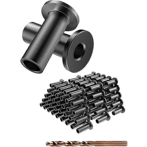 Lot de 120 manchons de protection en acier inoxydable noir pour câbles de garde-corps de terrasse de 1/8 pouce, pour poteaux en bois/composite (1/5)
