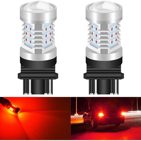 3157 3155 3157A 3457A Ampoules LED Haute Puissance 2835 21 Jeux de puces Super Lumineux avec Remplacement du projecteur pour Feux arrière Feux de freinage Clignotants, Rouge Brillant