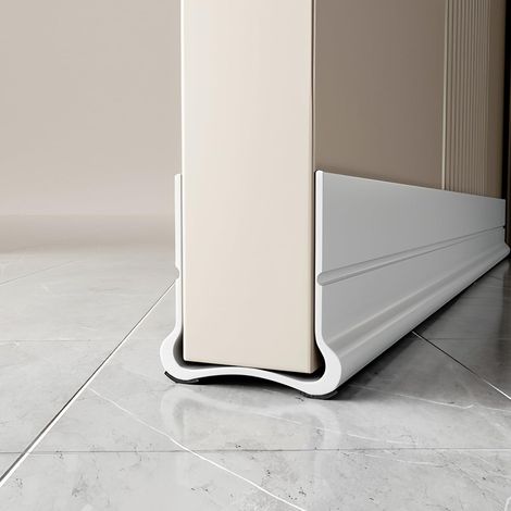 93cm Blanc Calfeutrer Bas de Porte, Joint Bas de Porte Anti Courant d'air Isolation Phonique pour Les Portes de 3,5 à 5,5 cm d'épaisseur avec (Blanc)