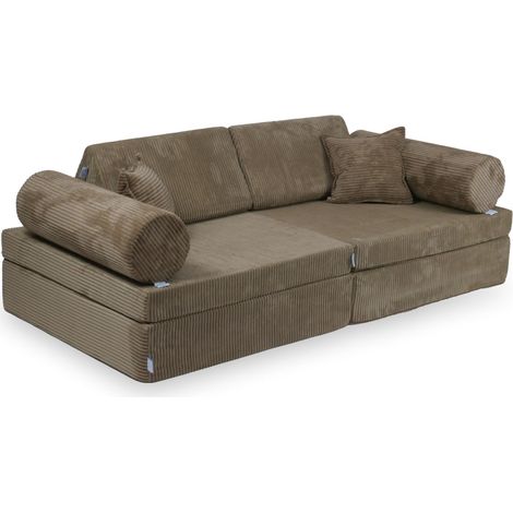 Canapé de jeu Montessori Comfort en velours côtelé couleur caramel (1/5)