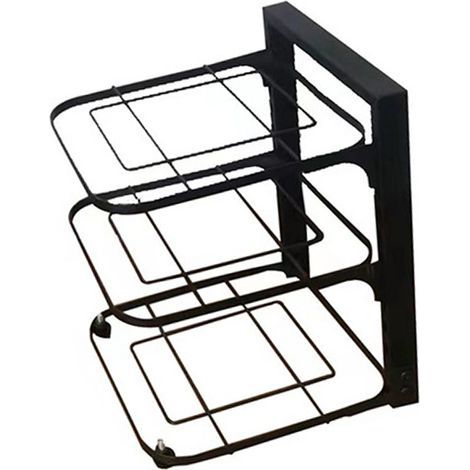 Étagère de Rangement Cuisine 3 Niveaux Noir pour Casseroles et Poêles, Support en Acier Carbone 45x24x7cm (1/5)
