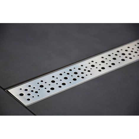 Casa Baoli – Caniveau de douche en inox 70 cm – Modèle bulles – Pente intégrée – Débit 35/40L/min – Installation discrète et esthétique
