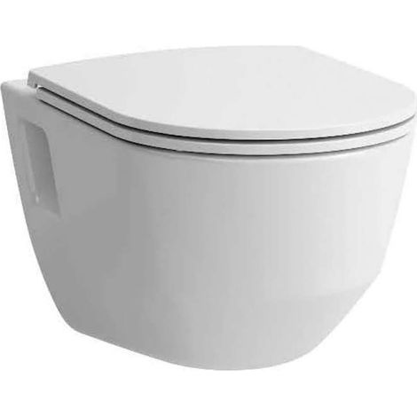 Combi-Pack Laufen PRO Wand-Tiefspül-WC, spülrandlos, mit offenen Befestigungsnischen & WC-Sitz Softclose, abnehmbar - H8669540000001 (1/5)