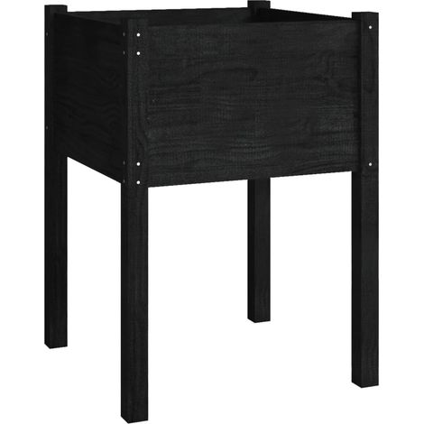 Maison Exclusive - Fioriera da Giardino Nera 50x50x70 cm Legno Massello di Pino