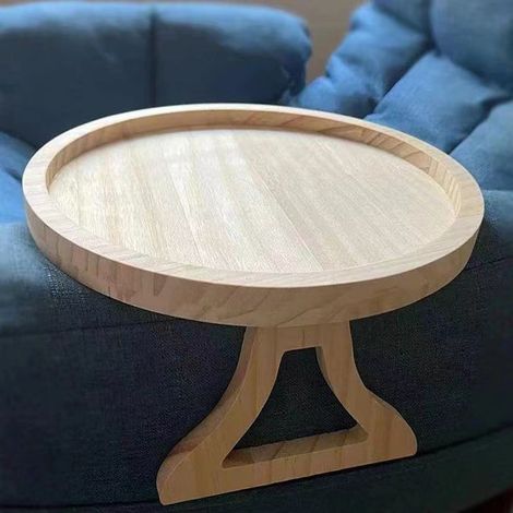 Natural bamboo and wood color beanbag chair armrest tray, portable and foldable. Wooden sofa armrest tray, 25x25x1.6cm - as pictured.