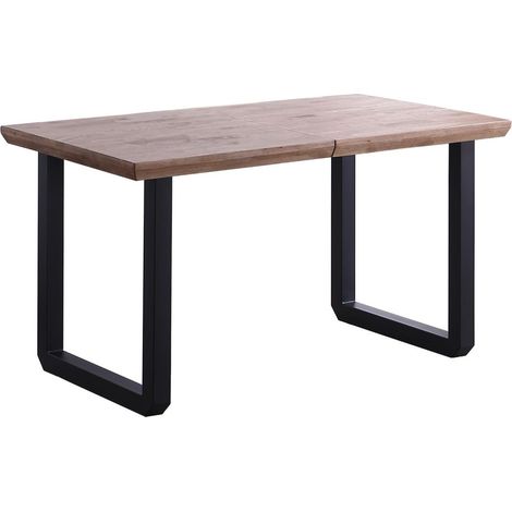 Mesa extensible Roma Roble Honey/negro 77 cm(alto)140-180-220 cm(ancho)80 cm(largo) (1/4)