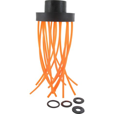 Tête Plastique Brosse 16 Fils Nylon, Diamètre 80mm, Recommandé Pour Débroussailleuses Jusqu'à 30cc De Cylindrées. Accepte Fil Ju