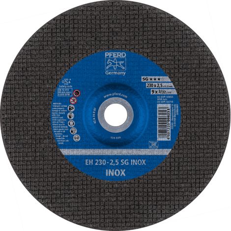 PFERD TOOLS Trennscheibe EH 230x2,4x22,23 mm gekröpft Leistungslinie SG INOX für Edelstahl 25 Stk (1/4)