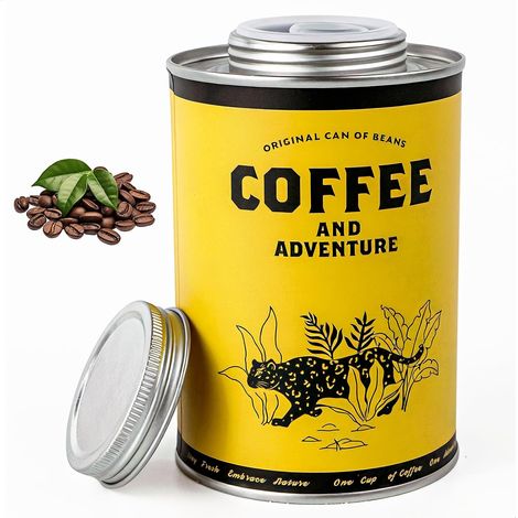 Boîte à Café Hermétique avec Soupape Unidirectionnelle, Boîte étanche pour café en grains thé noix et lait en poudre, Valve de CO2, pour Café en Grains,Café Moulu,Noix,Sucre,Céréales (1/5)
