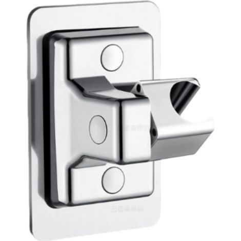 Support Douche Sans Perçage Adhesif Acier Inoxydable Mural pour Carrelage Salle de Bains, Installation Facile, Charge
