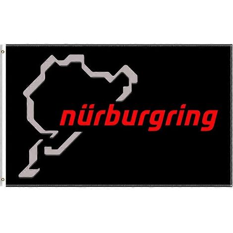 Drapeau du circuit du Nürburgring (Allemagne), 90 x 150 cm, en polyester imprimé, compatible avec la décoration. (1/5)