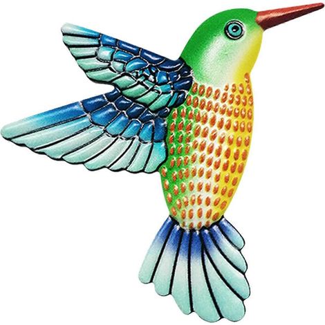 Décoration murale en métal représentant un oiseau coloré, sculpture suspendue pour l'extérieur, grand pendentif colibri pour jardin ou maison. Papier peint décoratif.