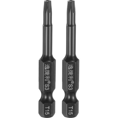 2pcs Embout Vis Sécurité Torx T15 Longueur 2" (50mm) Avec Trou (1/5)