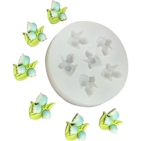 Moules à bougies en Silicone en forme de fleur, 6 cavités,-D (1/2)