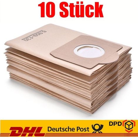 Lot de 10 sacs papier compatibles Kärcher WD3/MV3/SE4001/SE4002 – Réf. 6.959-130.0