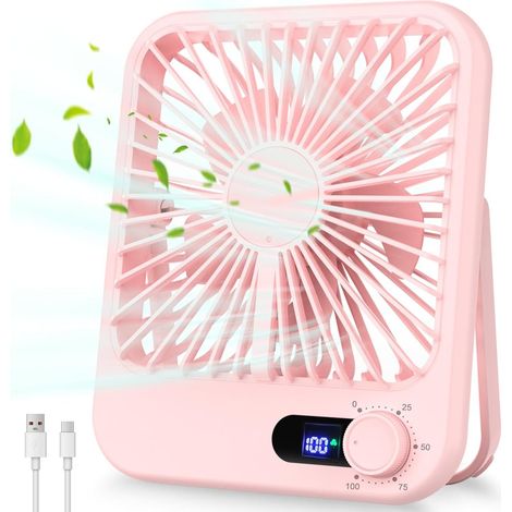 Mini-USB-Ventilator mit 100 Geschwindigkeitsstufen – Leiser Betrieb, 180° verstellbar, wiederaufladbarer Akku und LED-Anzeige, ideal für Büro und Zuhause [NX] (1/5)