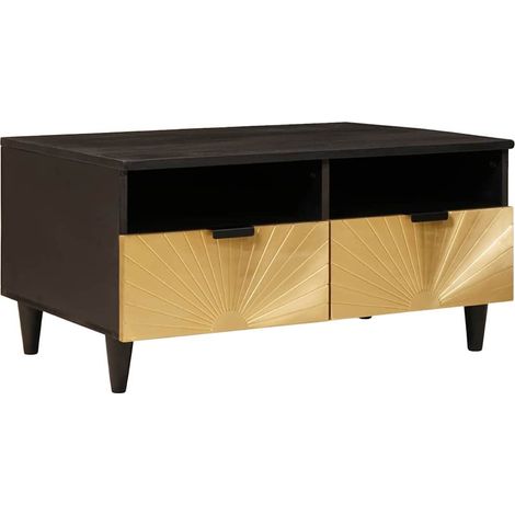 Couchtisch mit Schubladen 80 x 54 x 40 cm Massivholz Mango