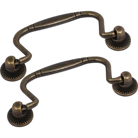 2 pièces meubles Schrank métal rétro style Ziehgriff Bronze 100x50x14mm de (1/5)