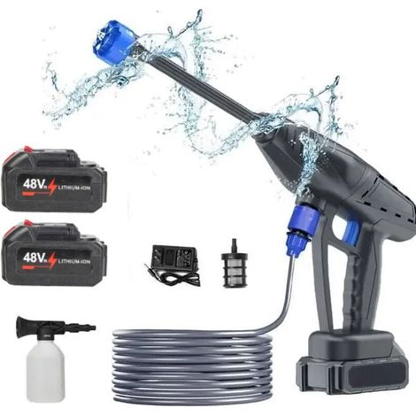 Nettoyeur Haute Pression Sans Fil - Pistolet de Lavage de Voiture - Batterie Lithium - + 2 batterie -300W (1/4)