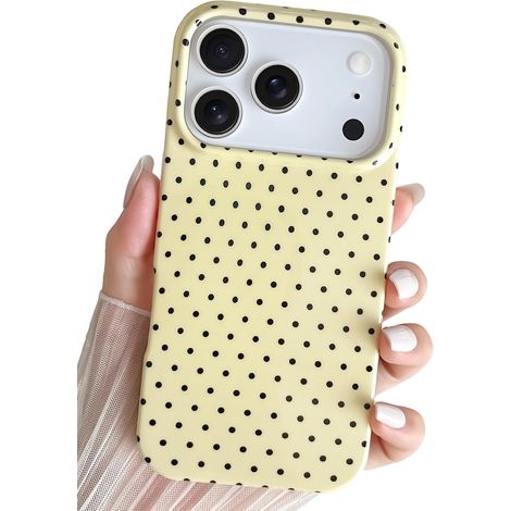 Coque pour iphone 18 Pro,Jolie Coque pour à Pois,Jaune (1/5)
