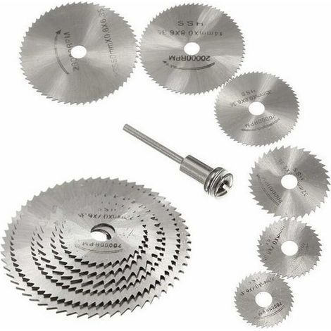 Nouveau 7pc HSS lames de scie outil rotatif, Circulaire en bois de coupe lame de scie Disques pour Dremel Outil rotatif Mandrin avec tige d'extension 1/8quot(3.175mm) (1/4)