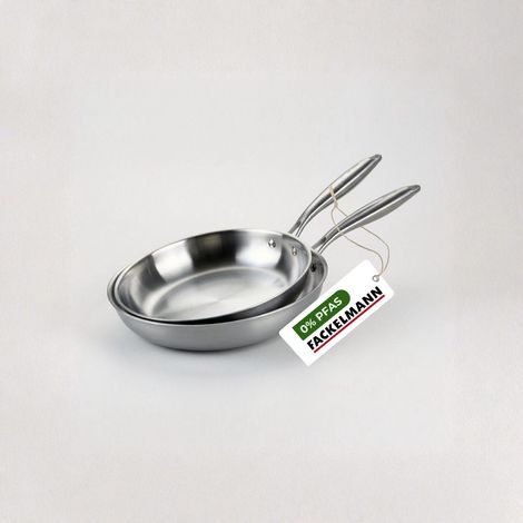 2 poêles 20 cm et 24 cm inox 18/10 Triply Fackelmann Vita3