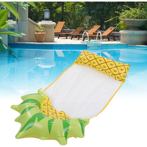Hamac flottant gonflable pliable et multifonction, motif ananas, idéal pour la plage et la piscine. (1/5)