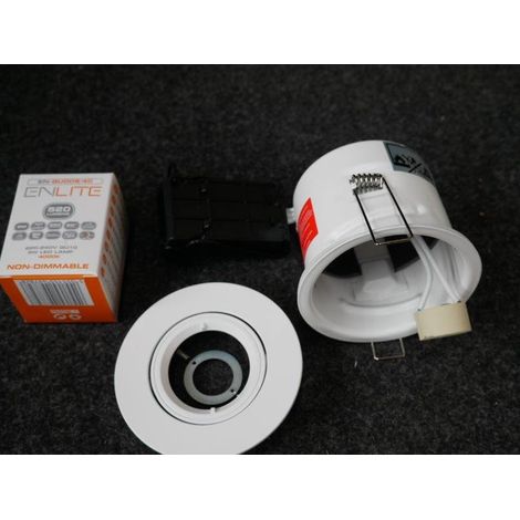 Kit spot encastré blanc orientable Ø 90mm avec module LED intégré 5W 4000K 520lm non-dimmable 230V IP20 IsoPro ABI (1/3)