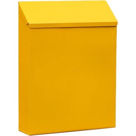 Wandbriefkasten/Lieferbox mit Schloss, Metall, geeignet für den Außenbereich – gelb (1/5)