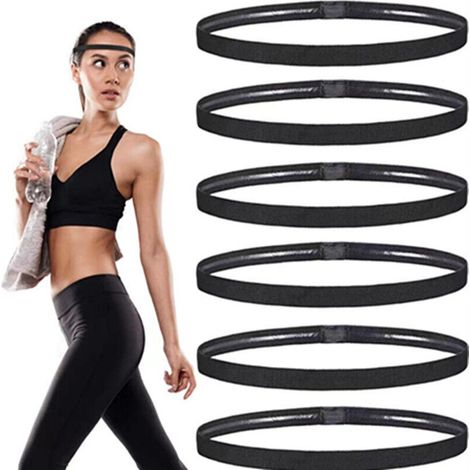 Lot de 6 bandeaux extensibles antidérapants pour le sport, le yoga, le football, le jogging, pour femmes et hommes (1/5)