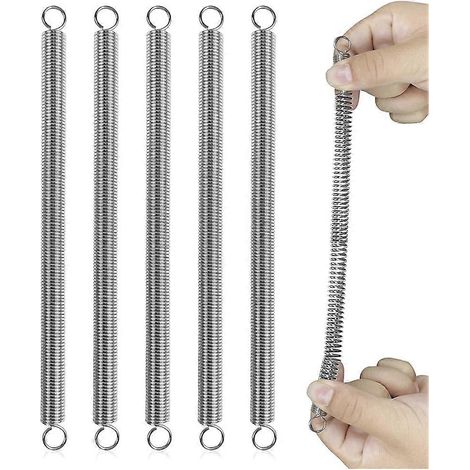 Lot de 6 ressorts d'extension 3/8 po x 6-1/2 po, 0,047 po, en acier à ressort, doubles crochets pour réparation mécanique, portes de garage industrielles et bricolage (1/5)