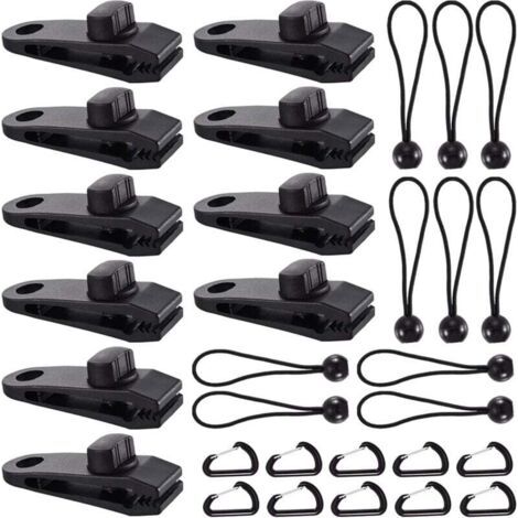 Clip de Bâche Tente, 30 Pièces Pince Bâche, Clips de Tente, Clips de Bâche Résistants, Tarp Clip Auvents, Clips de Tente de Bouche de Crocodile pour Tentes, BâChes, Auvents, Caravanes (30pcs) (1/5)