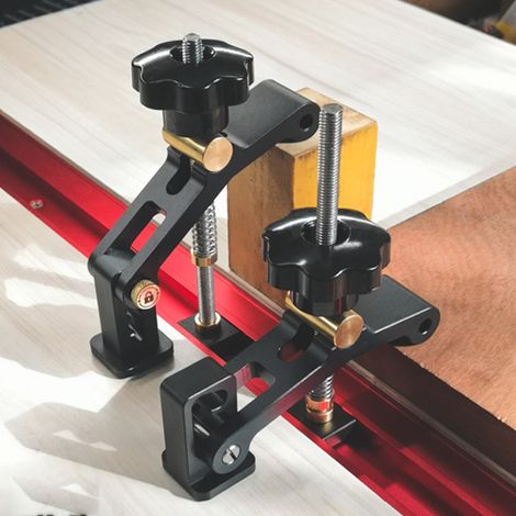 Support de goulotte coulissante pour le travail du bois, en alliage d'aluminium et laiton, outil de positionnement en 3 étapes, 10 cm (1/5)
